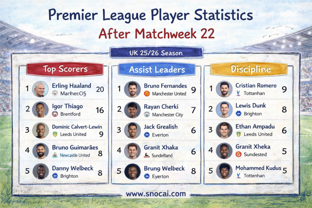 Premier League Player Statistics After Matchweek 22