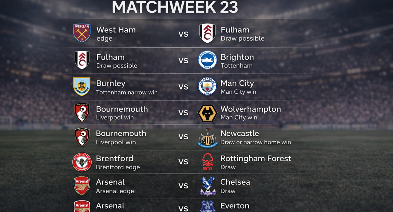 Premier League Matchweek 23 Preview: Fixtures, Times and Talking Points