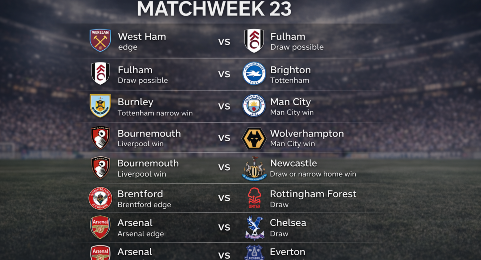 Premier League Matchweek 23 Preview: Fixtures, Times and Talking Points