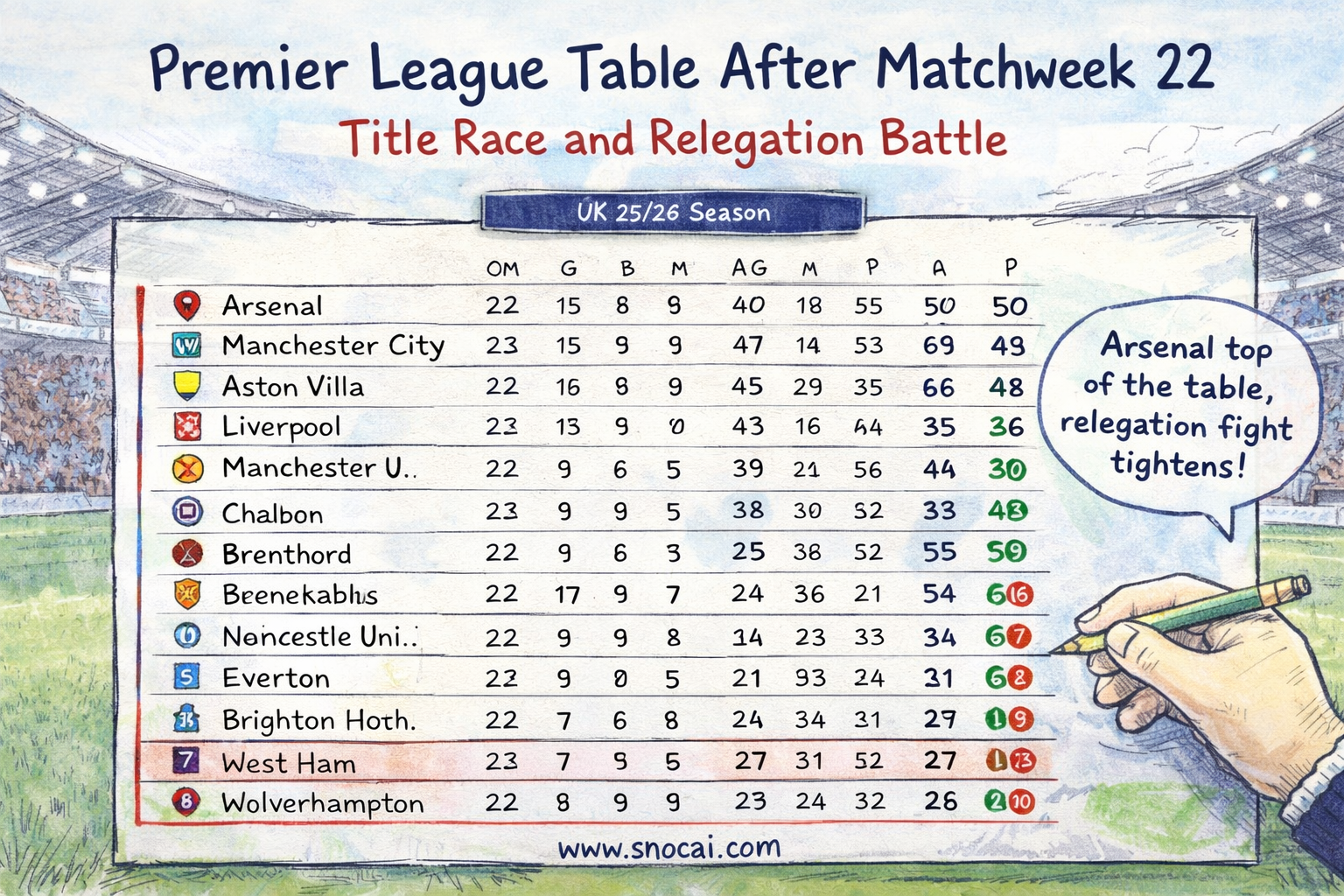 Premier League Title Race and Relegation Battle