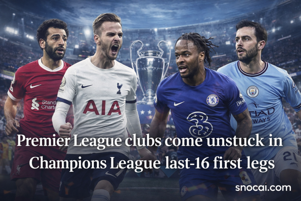 Champions League last-16 results showing Premier League clubs Liverpool, Tottenham, Chelsea and Manchester City in European action