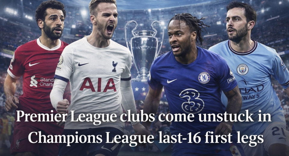 Champions League last-16 results showing Premier League clubs Liverpool, Tottenham, Chelsea and Manchester City in European action