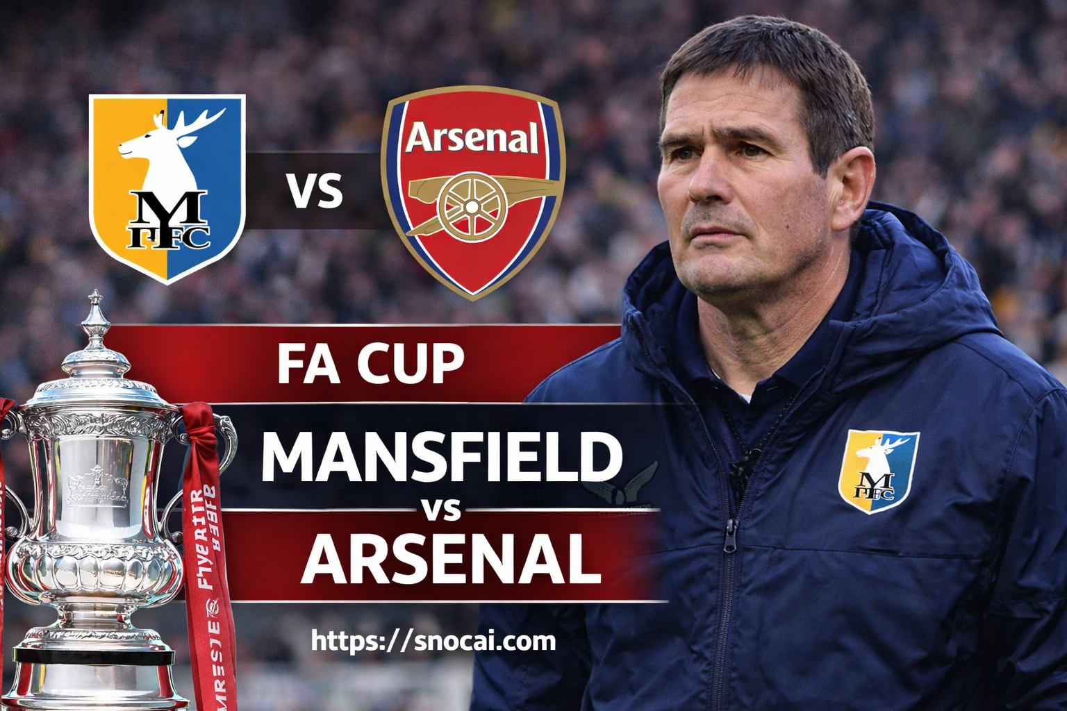 Nigel Clough Mansfield manager ahead of Arsenal FA Cup match