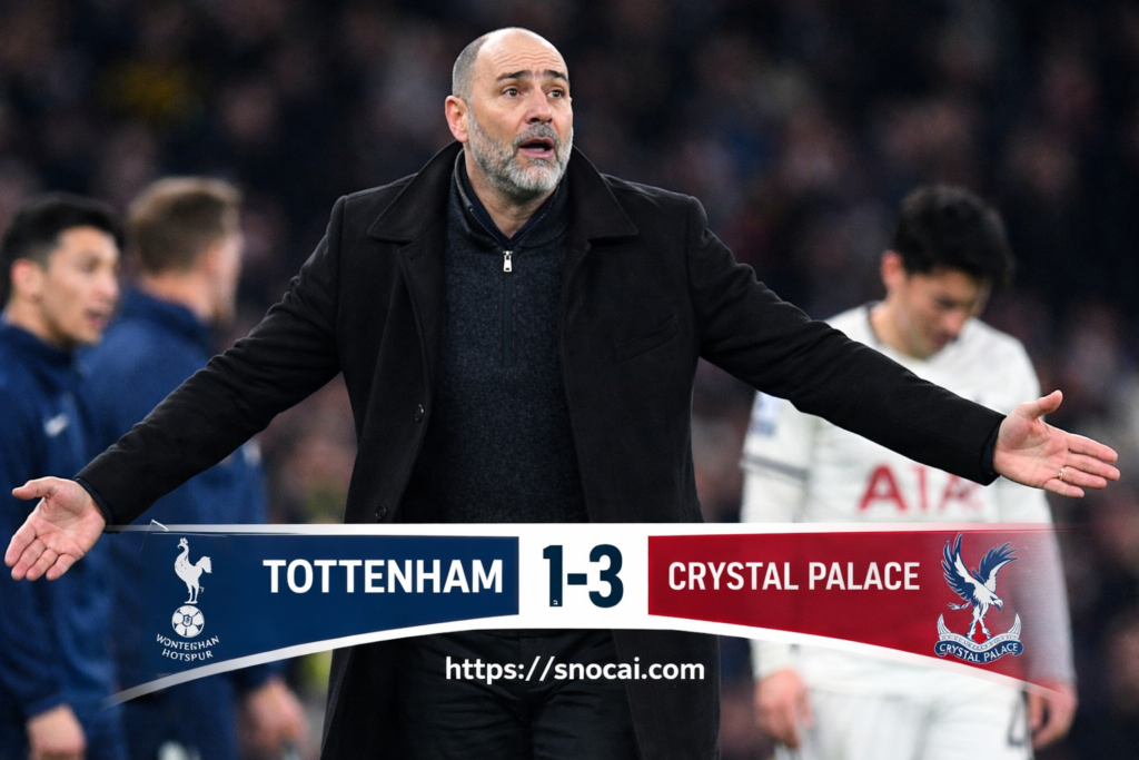 Igor Tudor reacts on the touchline during Tottenham vs Crystal Palace Premier League match where Palace won 3-1