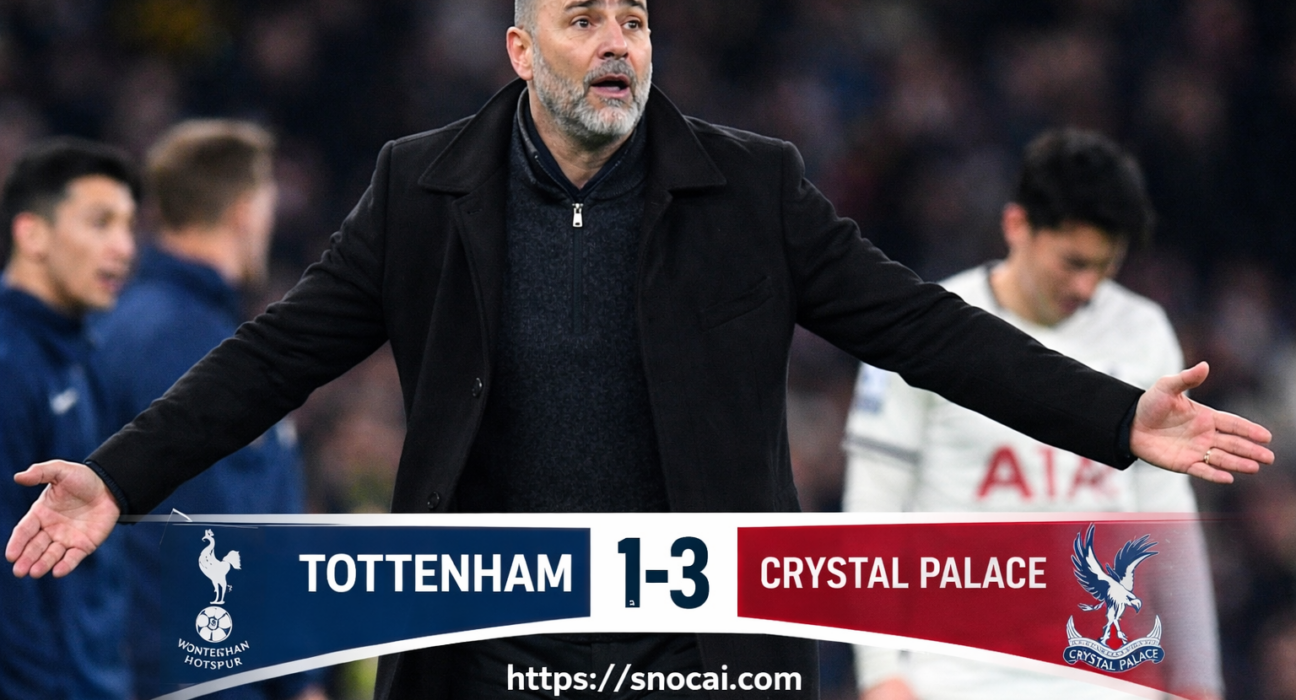 Igor Tudor reacts on the touchline during Tottenham vs Crystal Palace Premier League match where Palace won 3-1