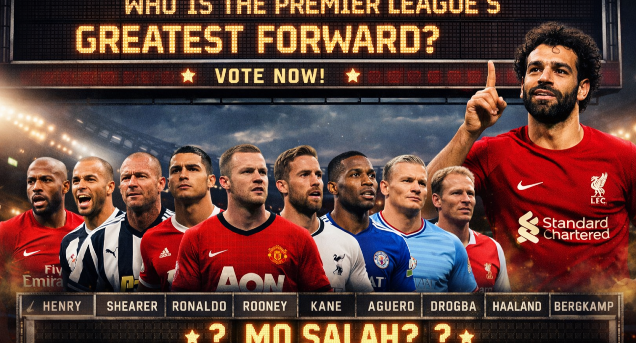 Is Mohamed Salah the greatest Premier League forward? Salah vs Henry Ronaldo Shearer debate graphic